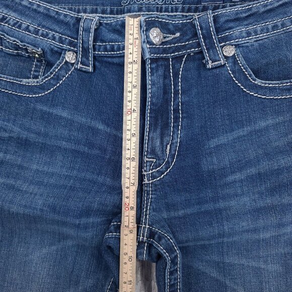 Miss Me Jeans Womens 27 Boyfriend Fit Capri Blue Denim Mid Rise JB5501P2 Pants - Picture 7 of 9